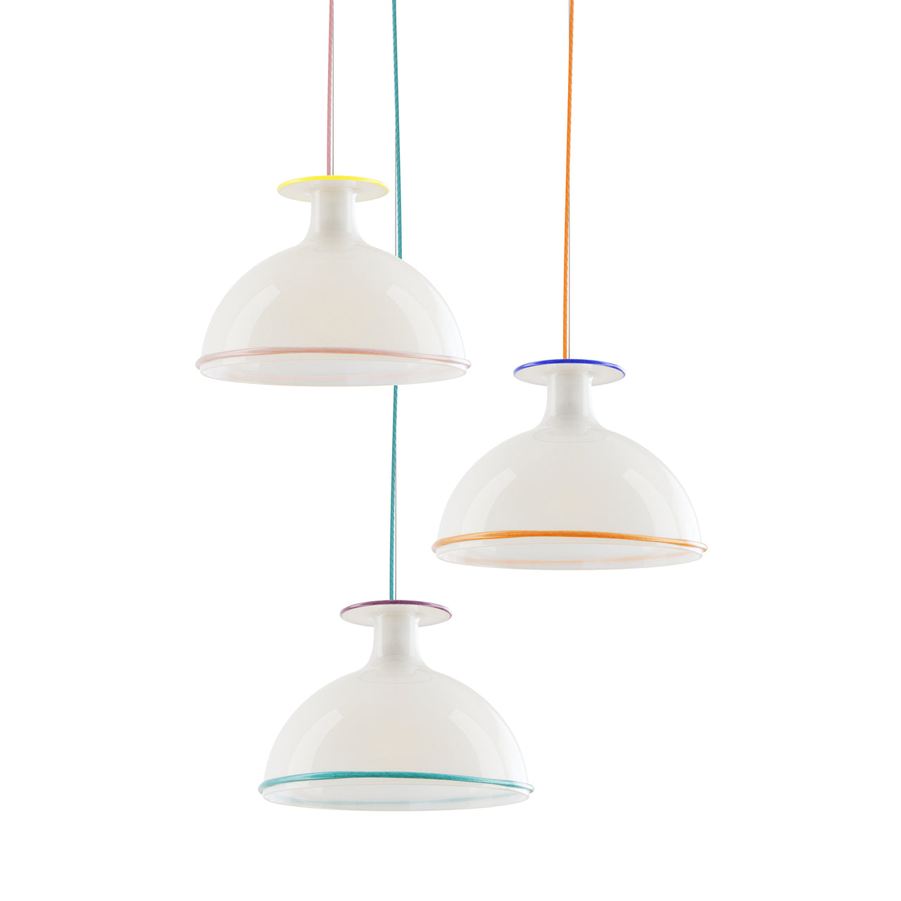 Mark Pendant Light: Opal + Yellow + Pink + Opal + Violet + Green + Opal + Blue + Orange