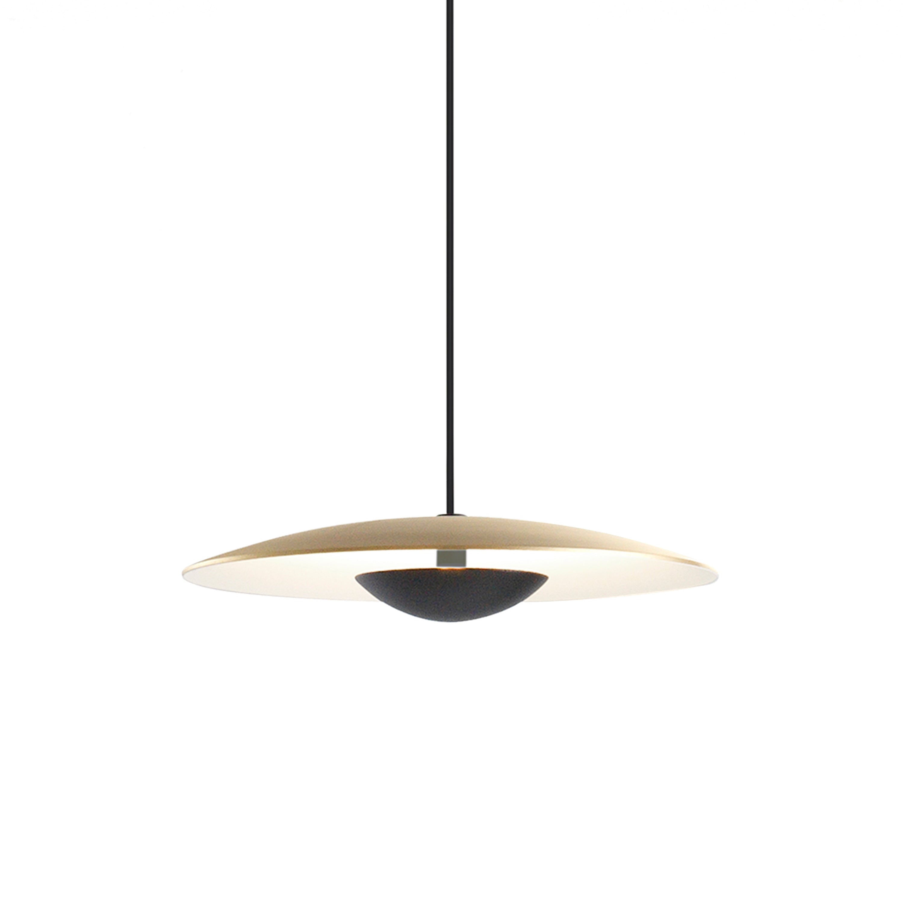 Ginger Suspension Light: Brushed Brass + White