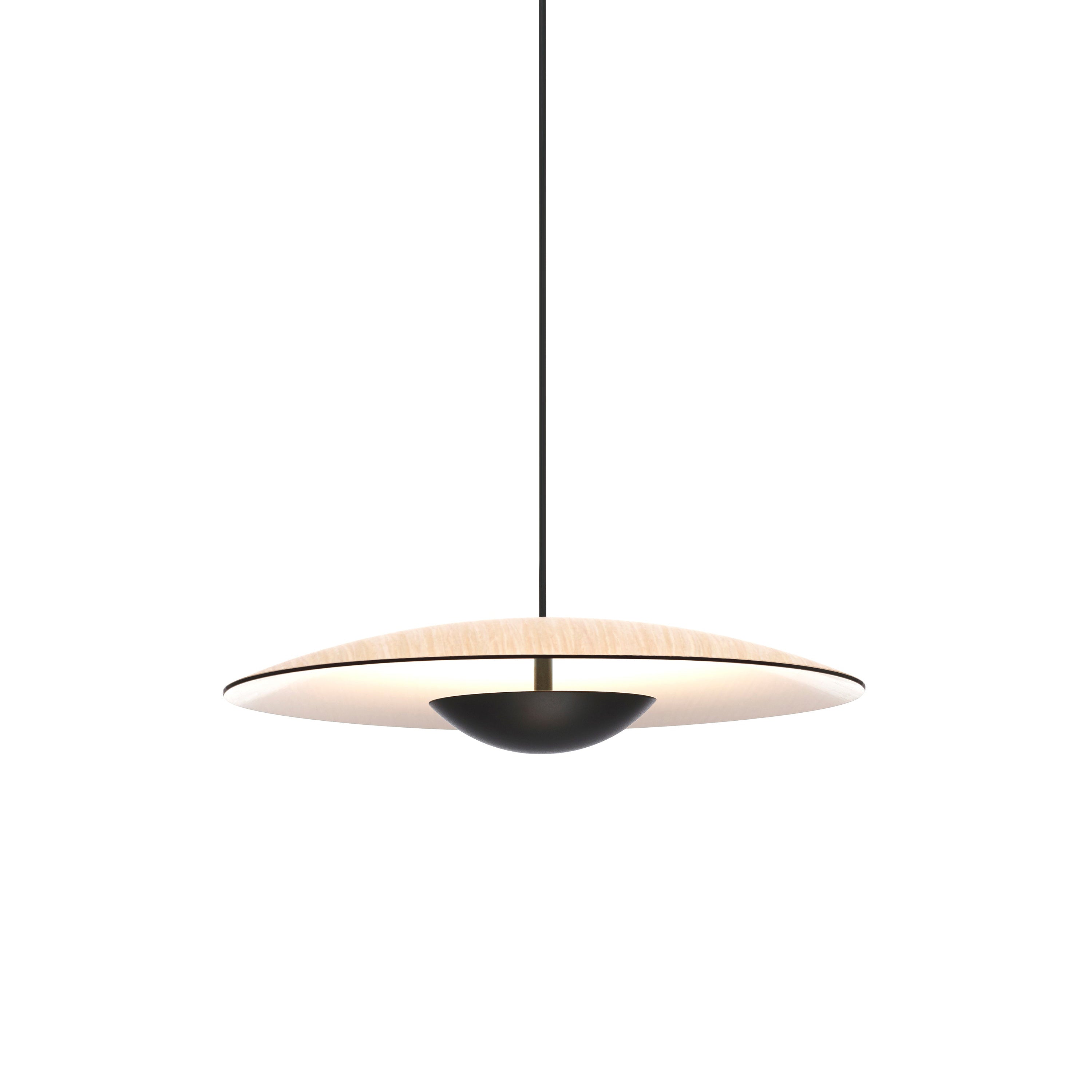 Ginger Suspension Light: Brushed Brass + White