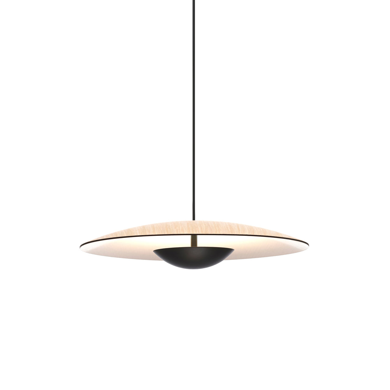 Ginger Suspension Light: Brushed Brass + White
