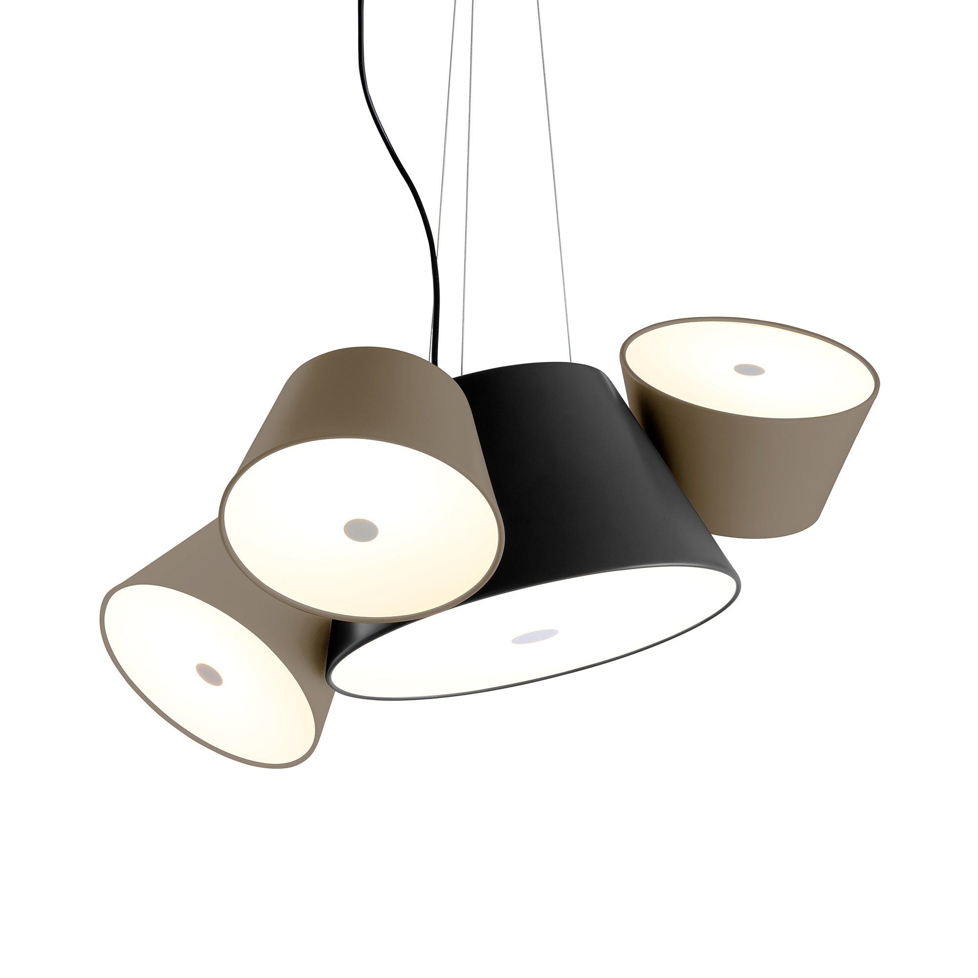 Tam Tam 3 Pendant Light: Black + Brown Grey
