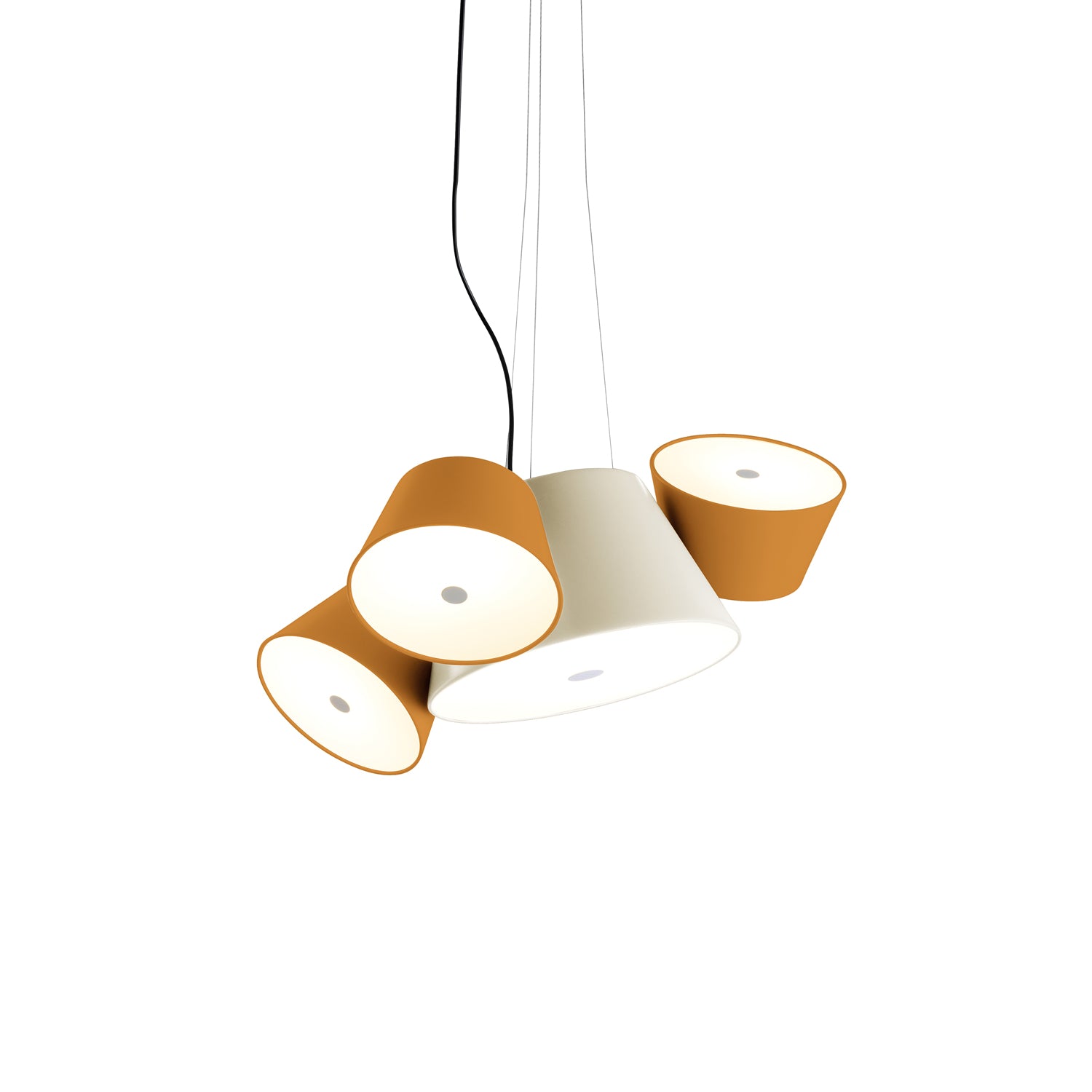 Tam Tam Mini Pendant Light: Off-White + Orange