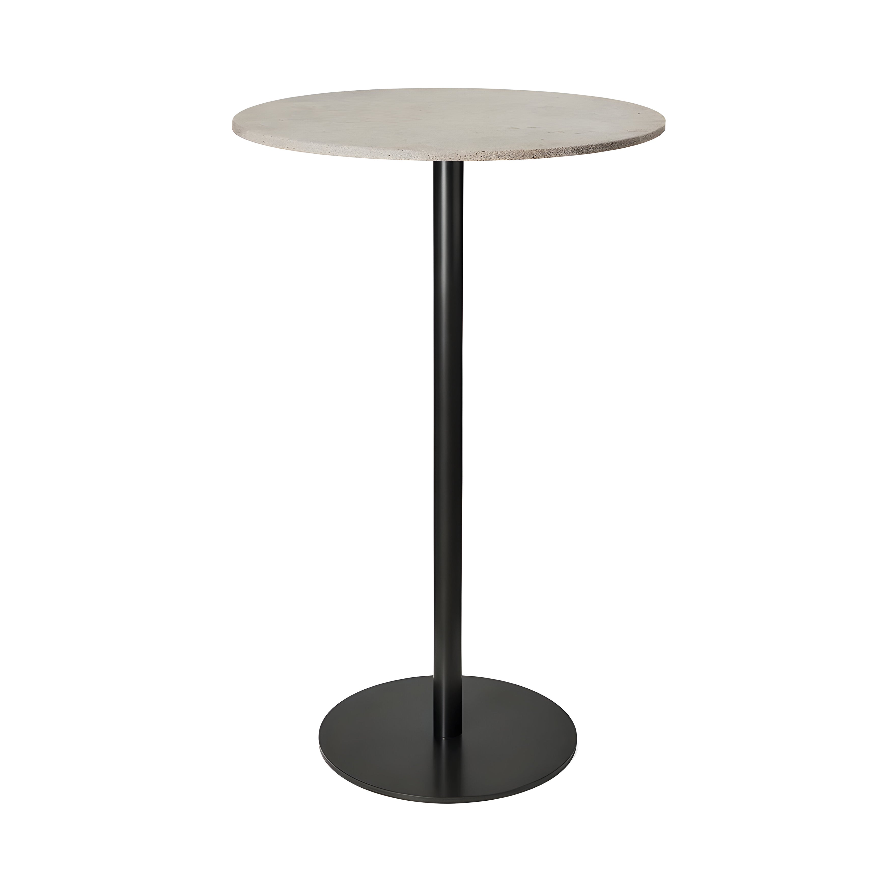 Mater Bar Table: Round + Wood Waste Grey
