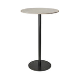 Mater Bar Table: Round + Wood Waste Grey