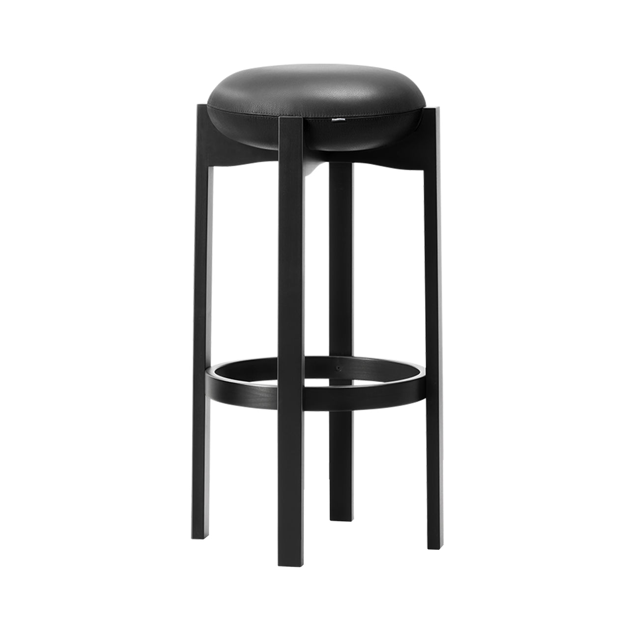 Pioneer Bar + Counter Stool: Bar + Black Lacquered