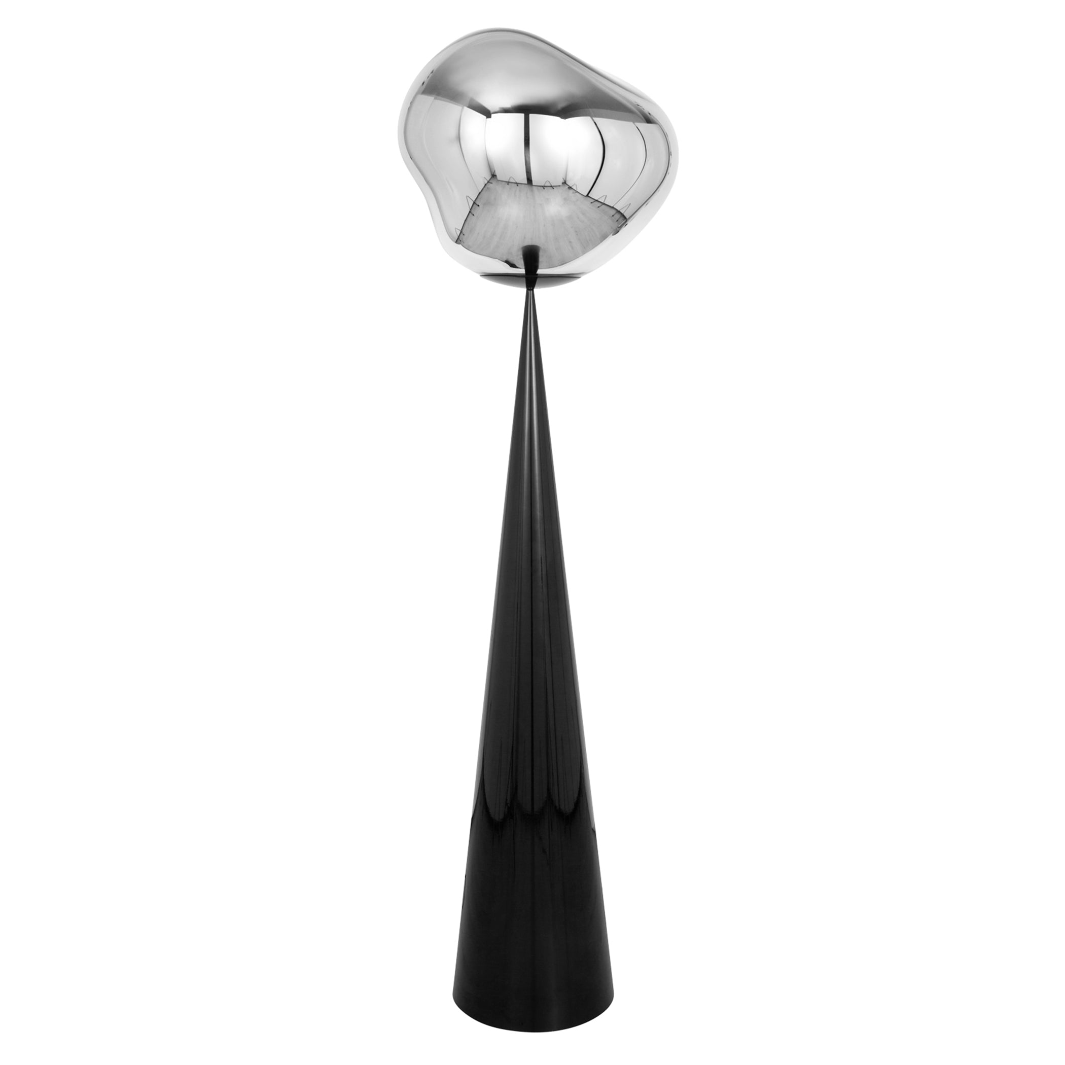 Melt Cone Fat Floor Light: Silver