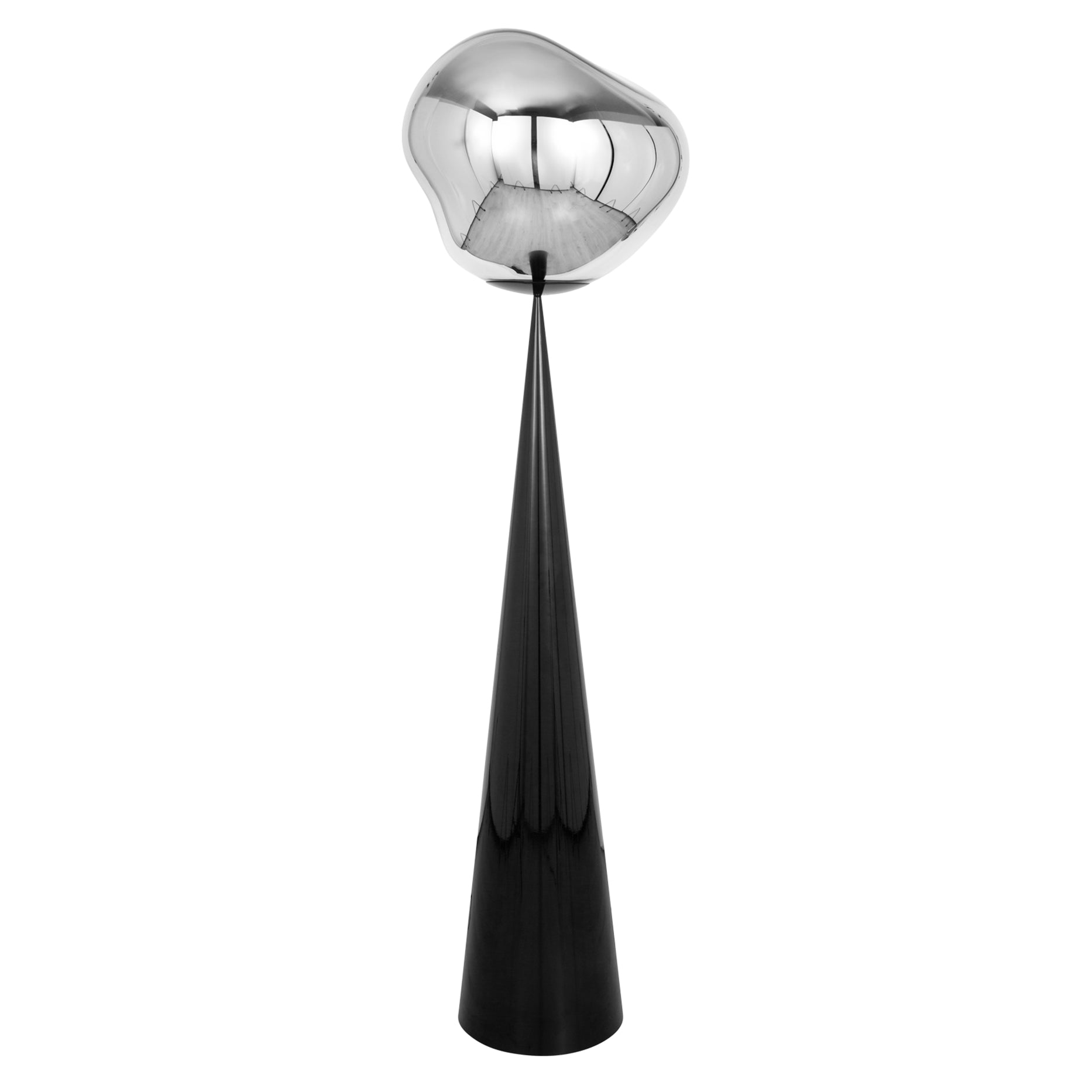 Melt Cone Fat Floor Light: Silver