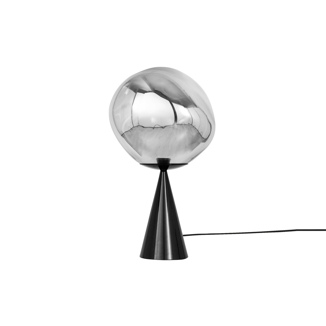 Melt Cone Fat Table Lamp: Silver