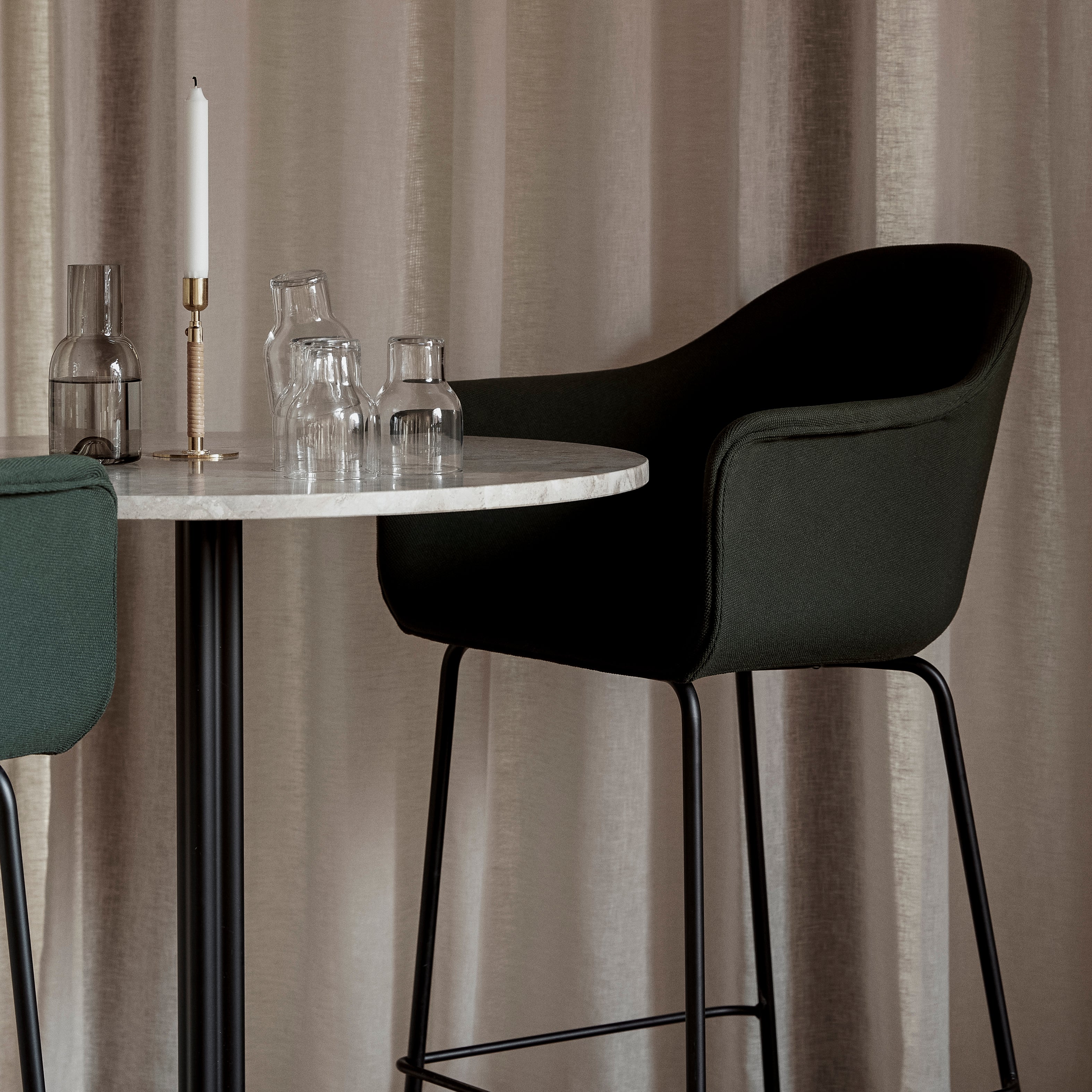 Harbour Bar + Counter Chair: Steel Base Upholstered