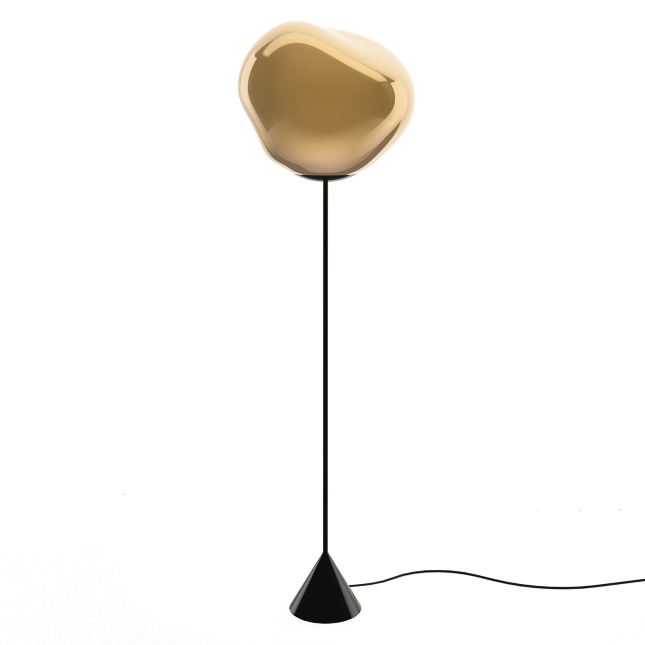Melt Cone Slim Floor Light + Gold