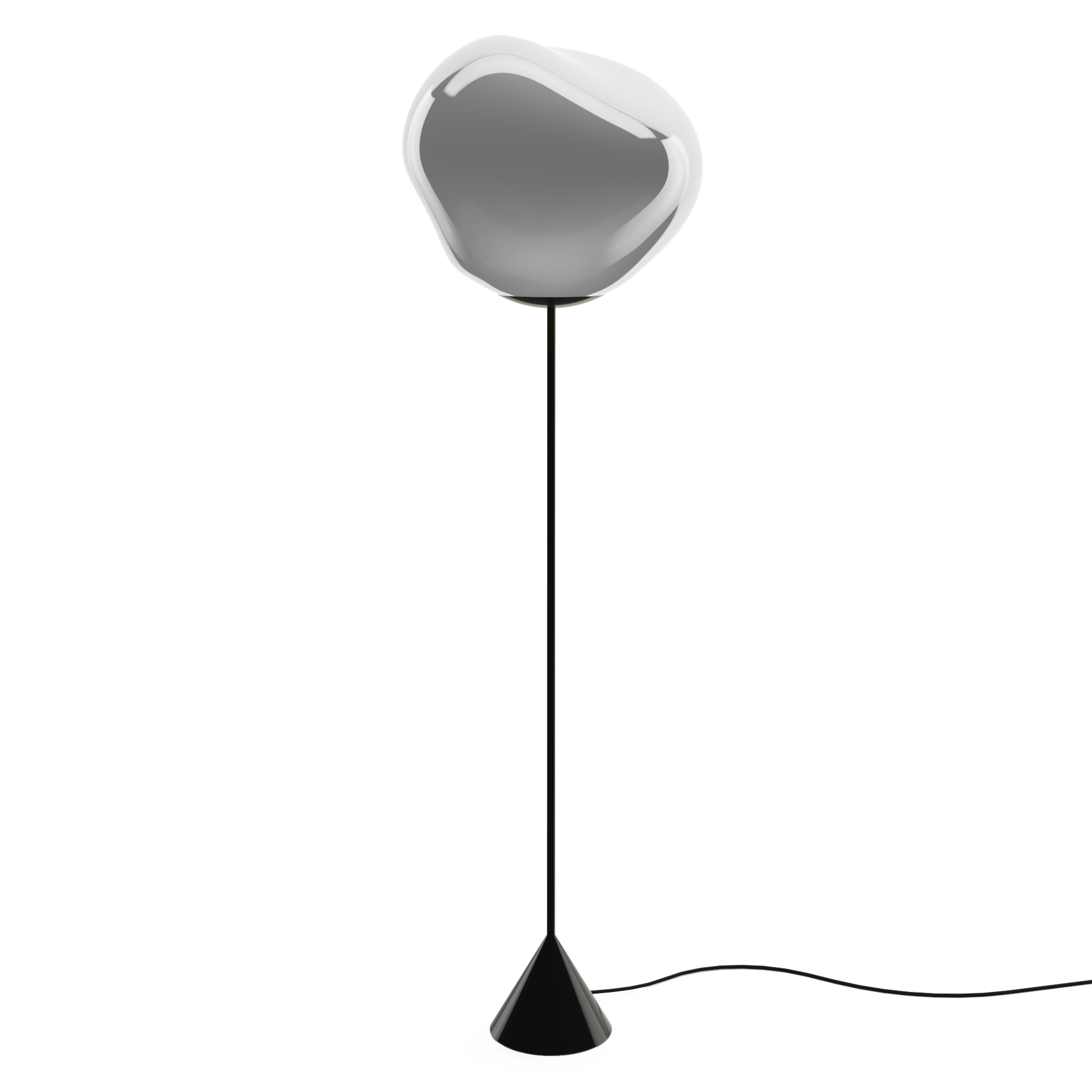 Melt Cone Slim Floor Light + Silver