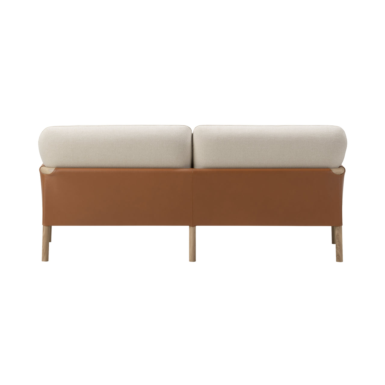 Savannah Sofa: 2 Seater + Light Oiled Oak + Cognac