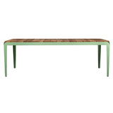 Bended Table: Wood Top + Pale Green