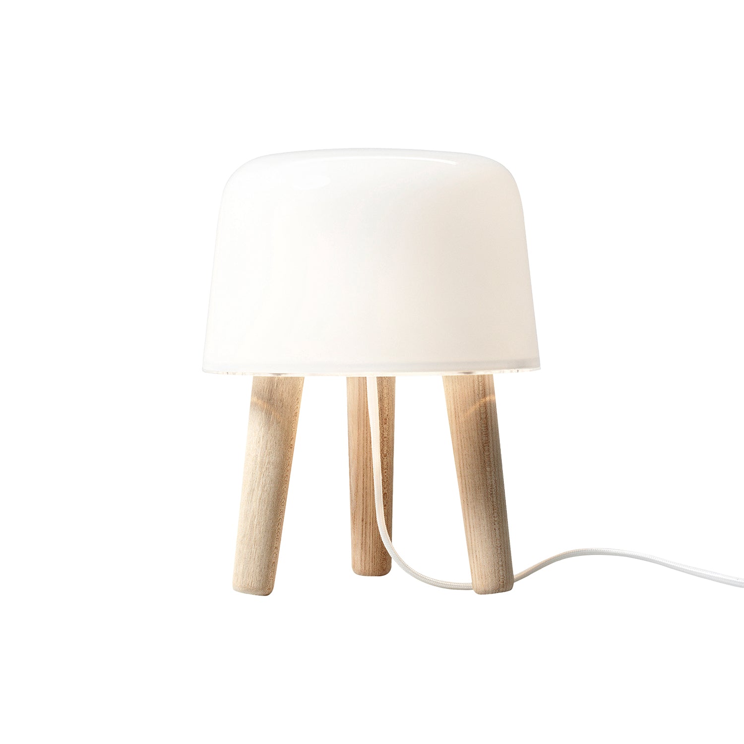 Milk Table Lamp: Natural Ash + White