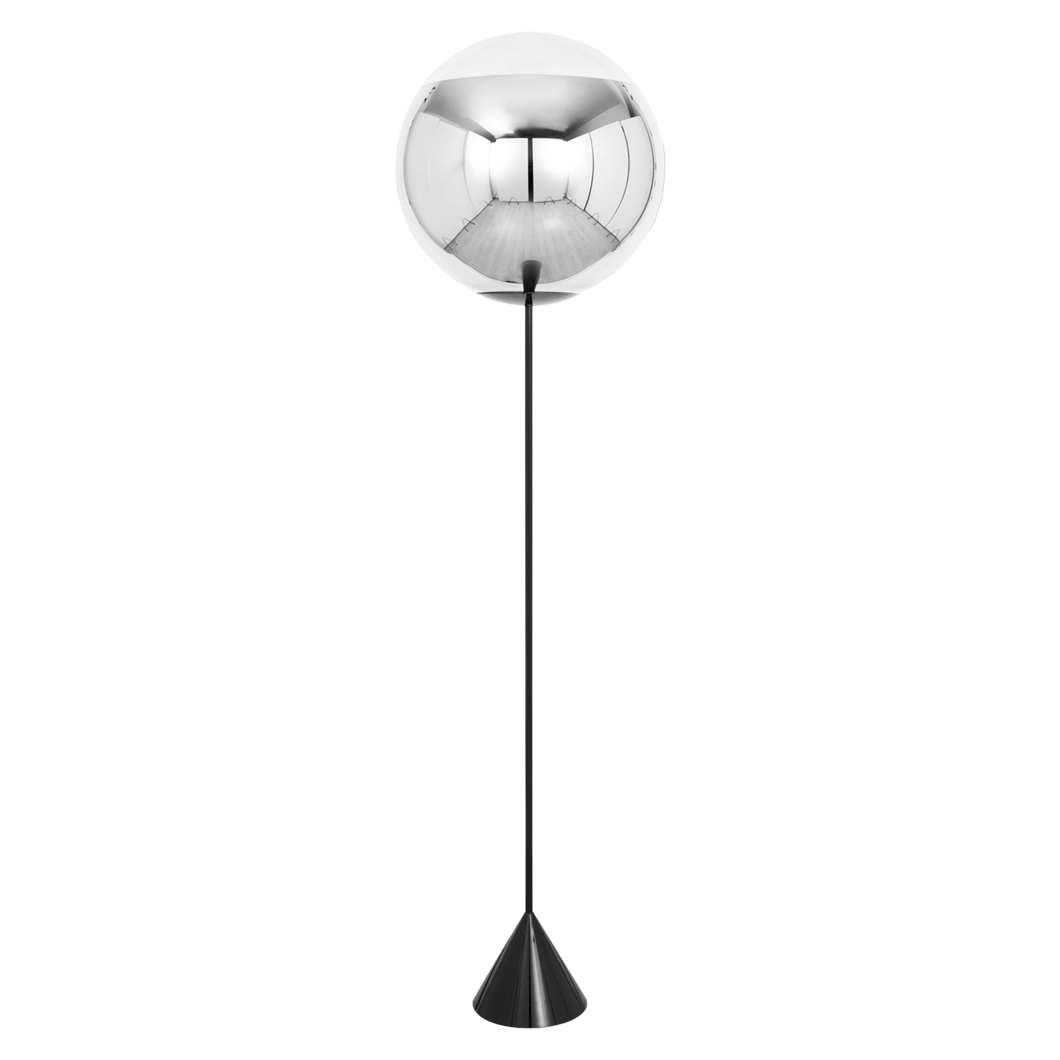 Globe Cone Silm Floor Light: Silver