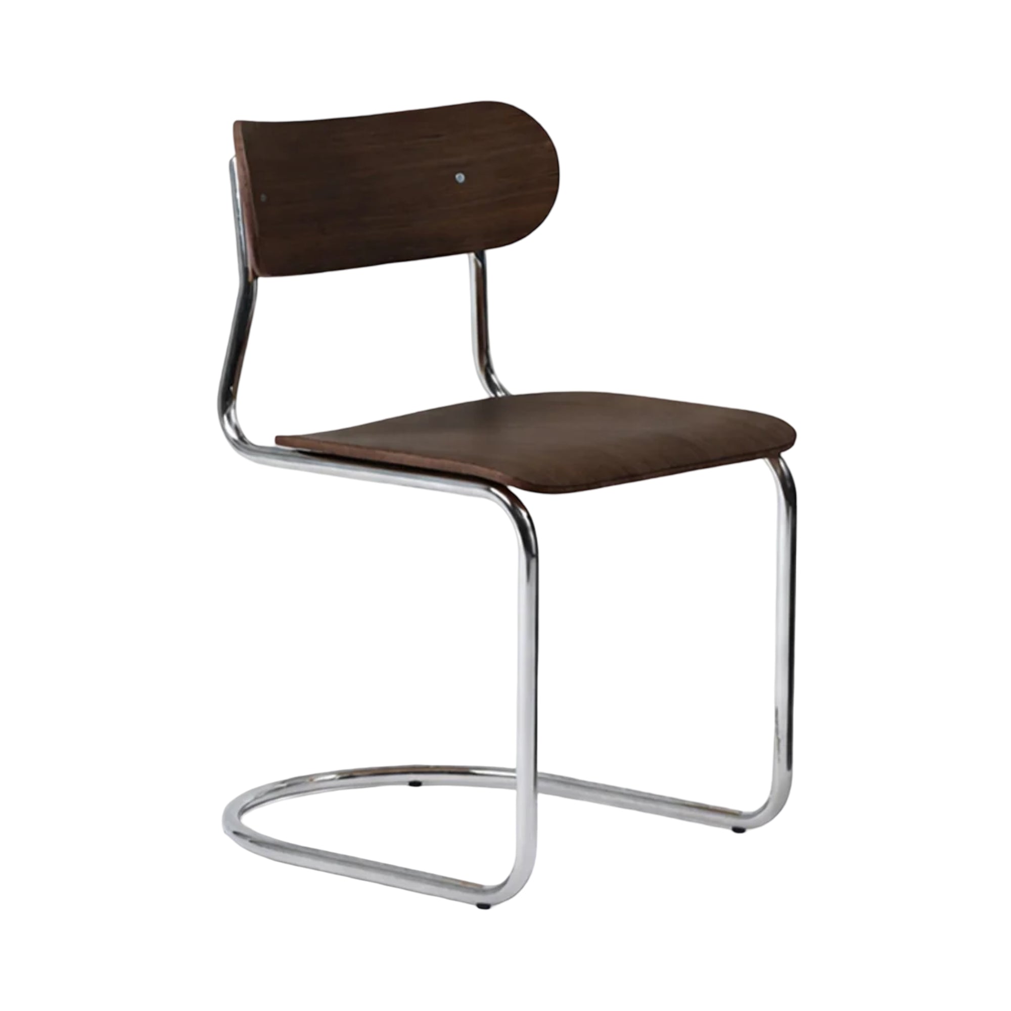 Archer Cantilever Chair: Chrome +  Smoked Oak