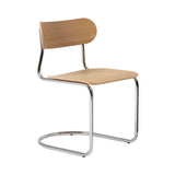 Archer Cantilever Chair: Chrome + Oak