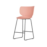 Hana Bar + Counter Stool: Set of 2 + Counter + Black + Dusty Pink