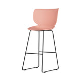 Hana Bar + Counter Stool: Set of 2 + Bar + Black + Dusty Pink