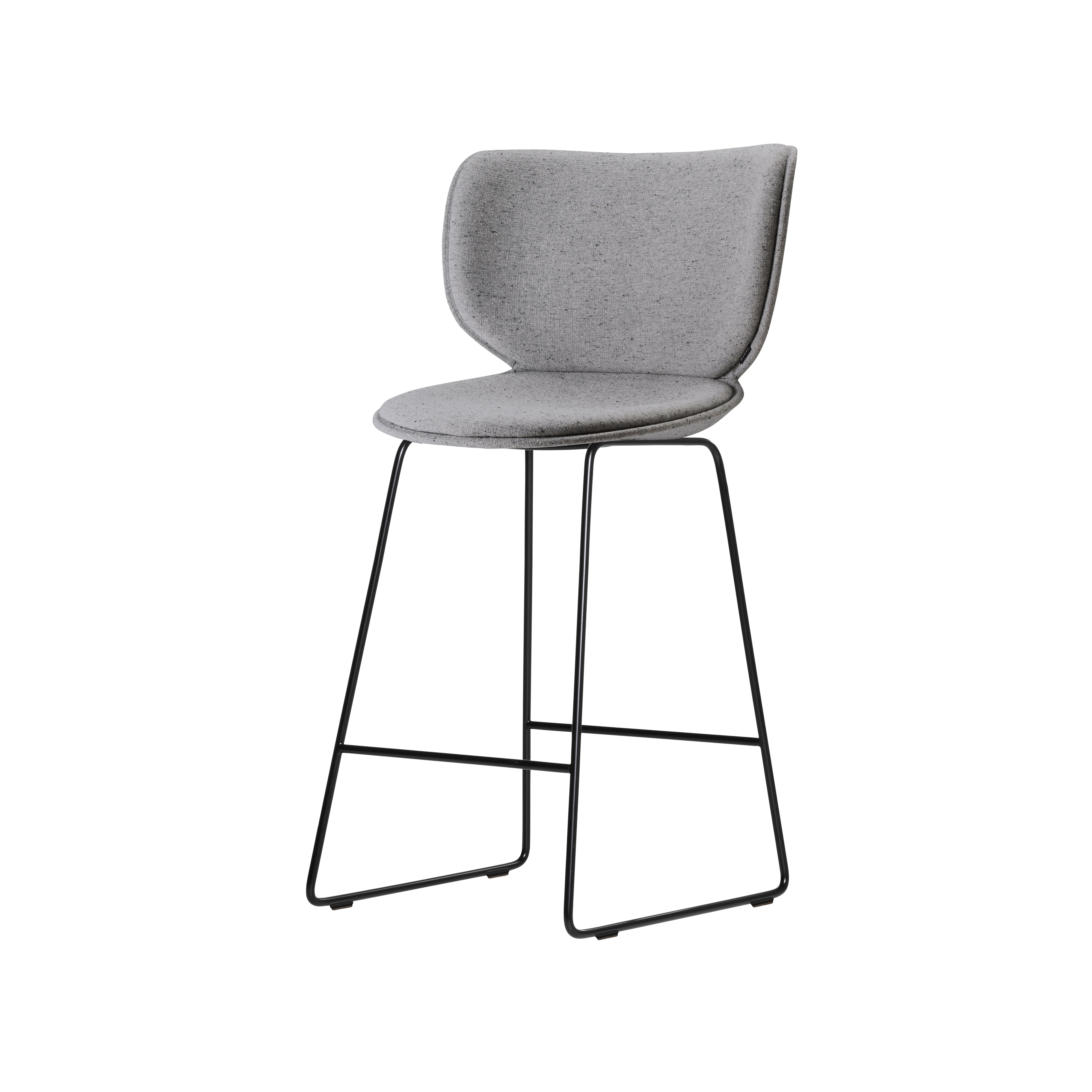 Hana Bar + Counter Stool: Upholstered + Counter + Black