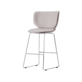 Hana Bar + Counter Stool: Upholstered + Counter + Chrome