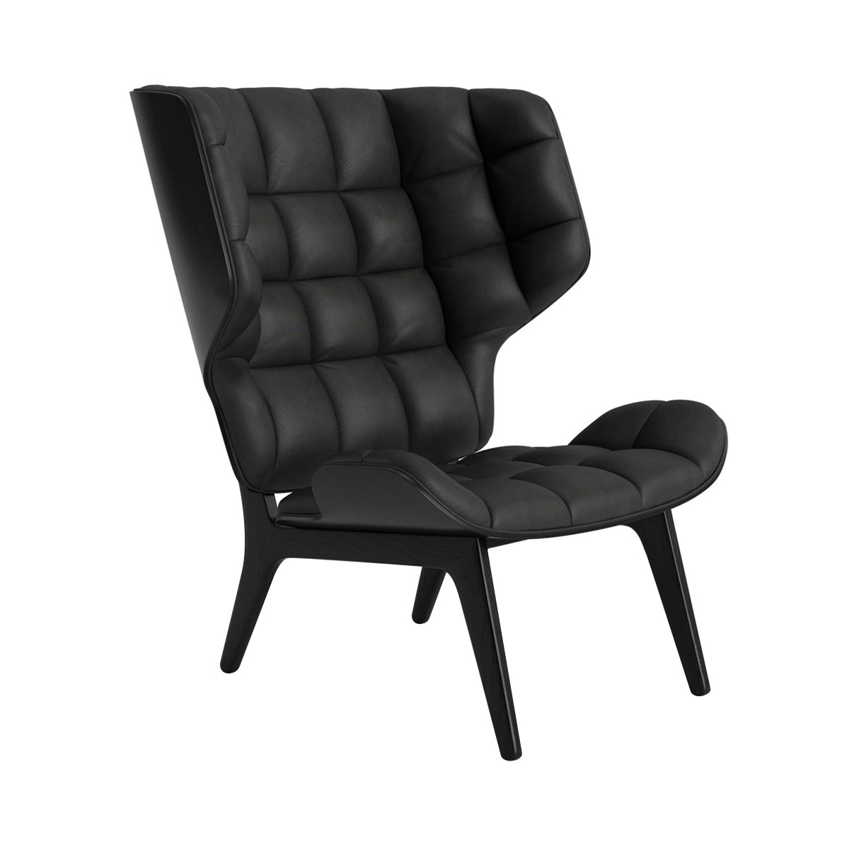 Mammoth Lounge Chair: Front Upholstered + Black Oak