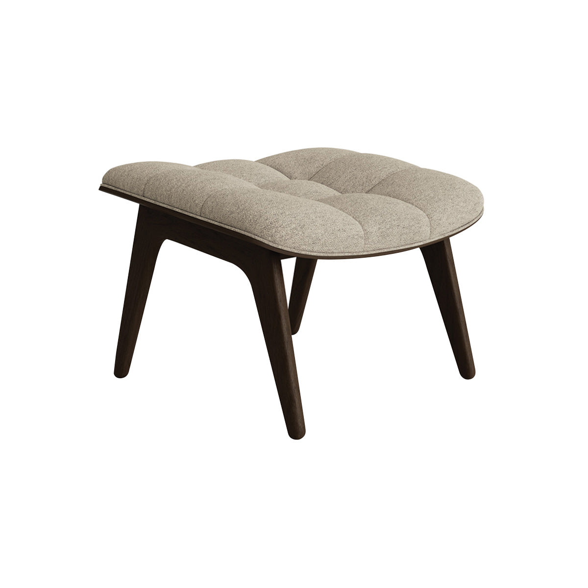 Mammoth Ottoman: Front Upholstered + Dark Smoked Oak