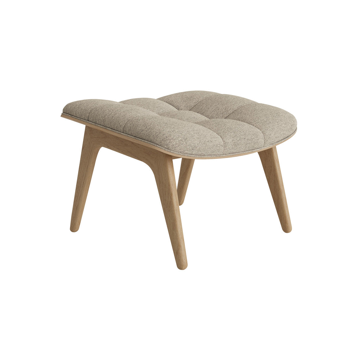 Mammoth Ottoman: Front Upholstered + Natural Oak