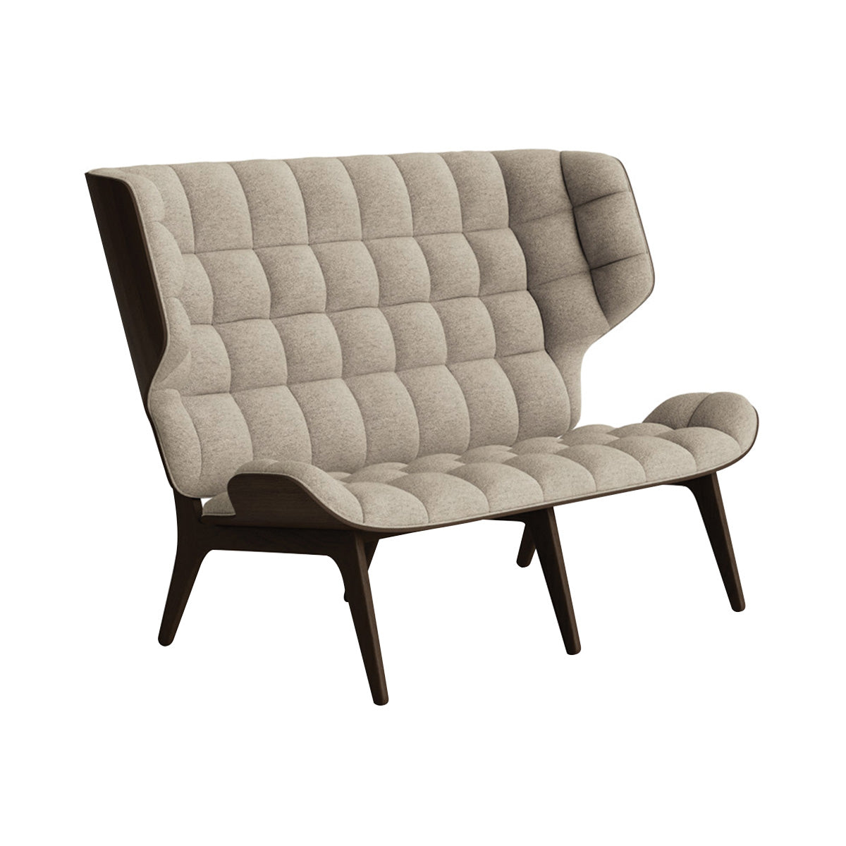 Mammoth Sofa: Front Upholstered + Dark Smoked Oak