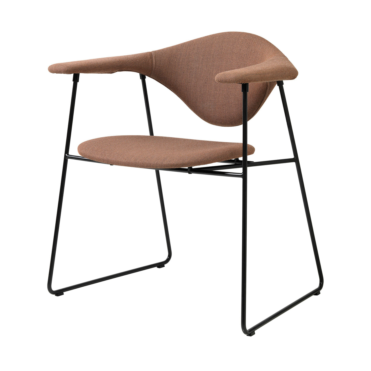 Masculo Dining Chair: Sledge Base + Black Semi Matt