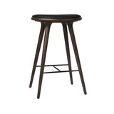 High Stool: Counter + Dark Stain Beech + Black Leather