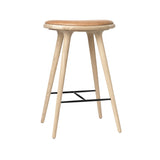High Stool: Counter + Soaped Oak + Natural Tanned Leather