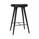 High Stool: Bar + Black Stain Oak + Black Leather