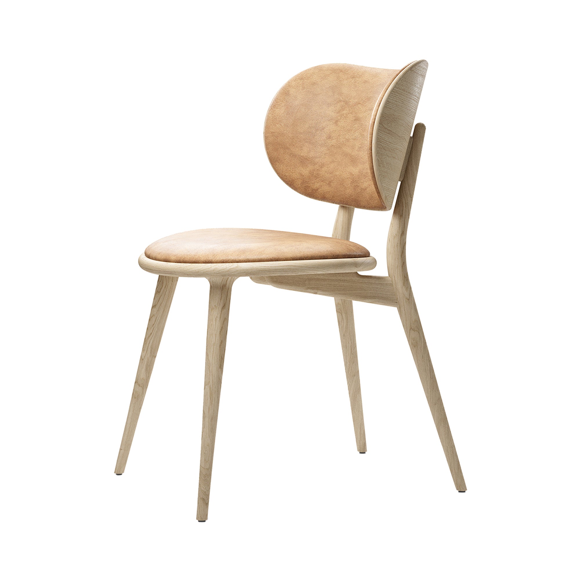 The Dining Chair: Matt Lacquered Oak + Natural Tanned Leather