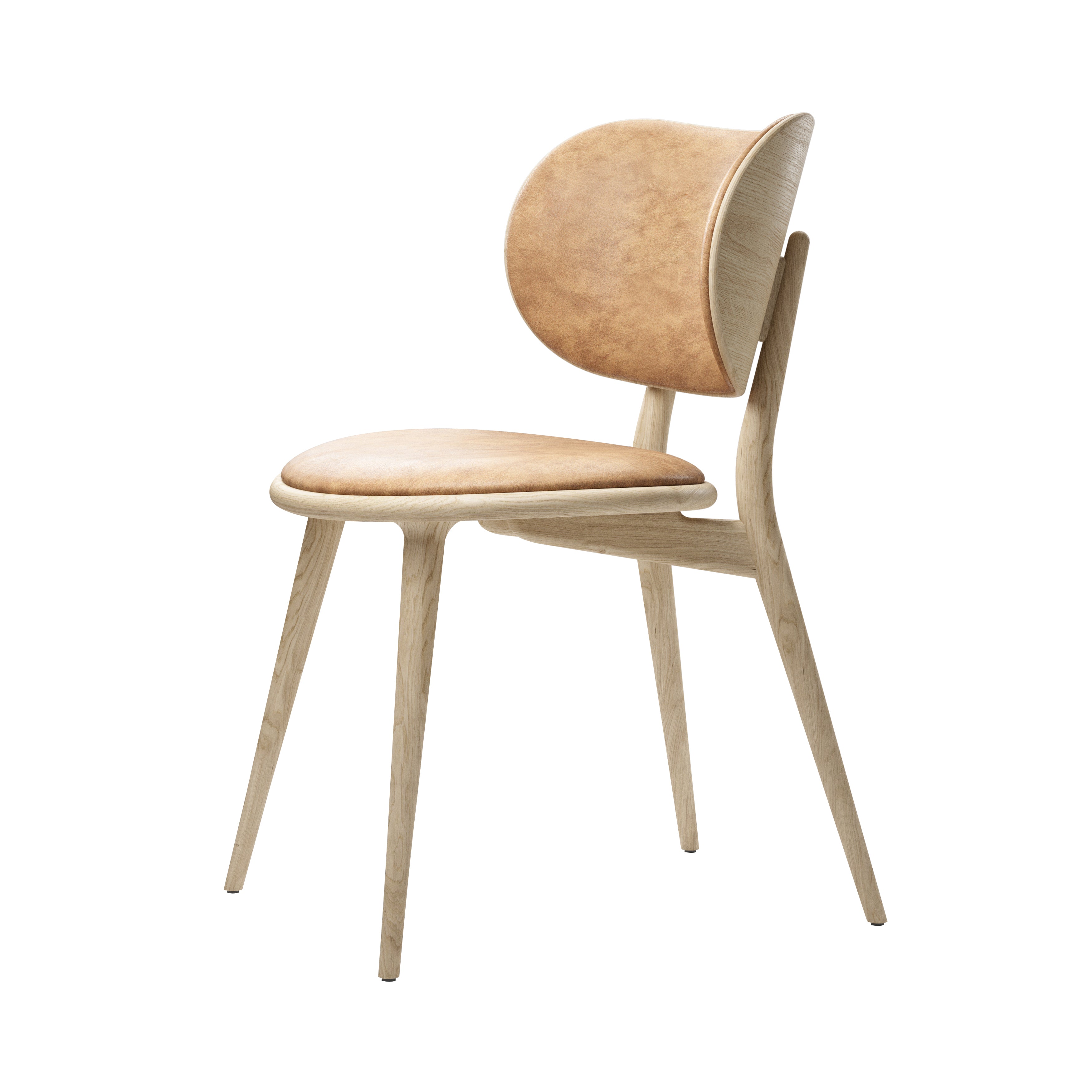The Dining Chair: Matt Lacquered Oak + Natural Tanned Leather