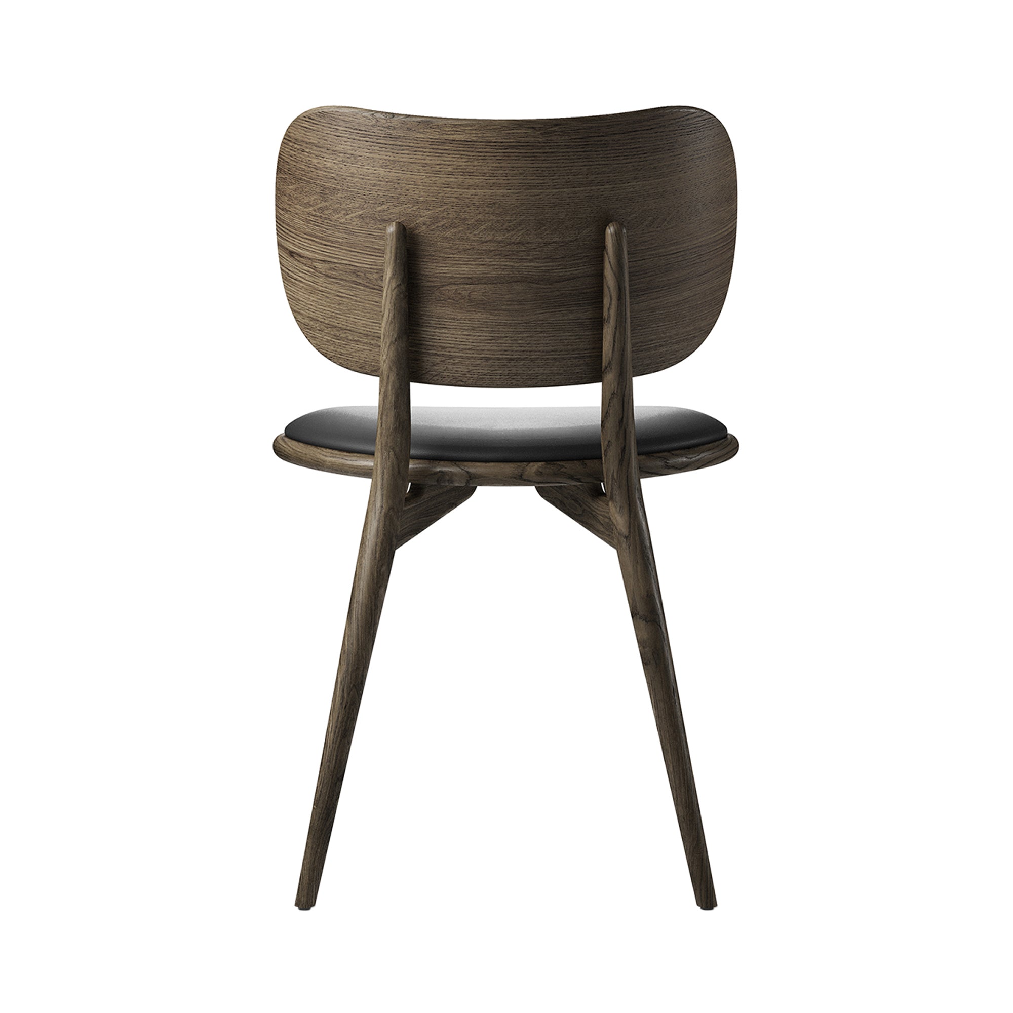 The Dining Chair: Grey Stained Oak + Black Leather
