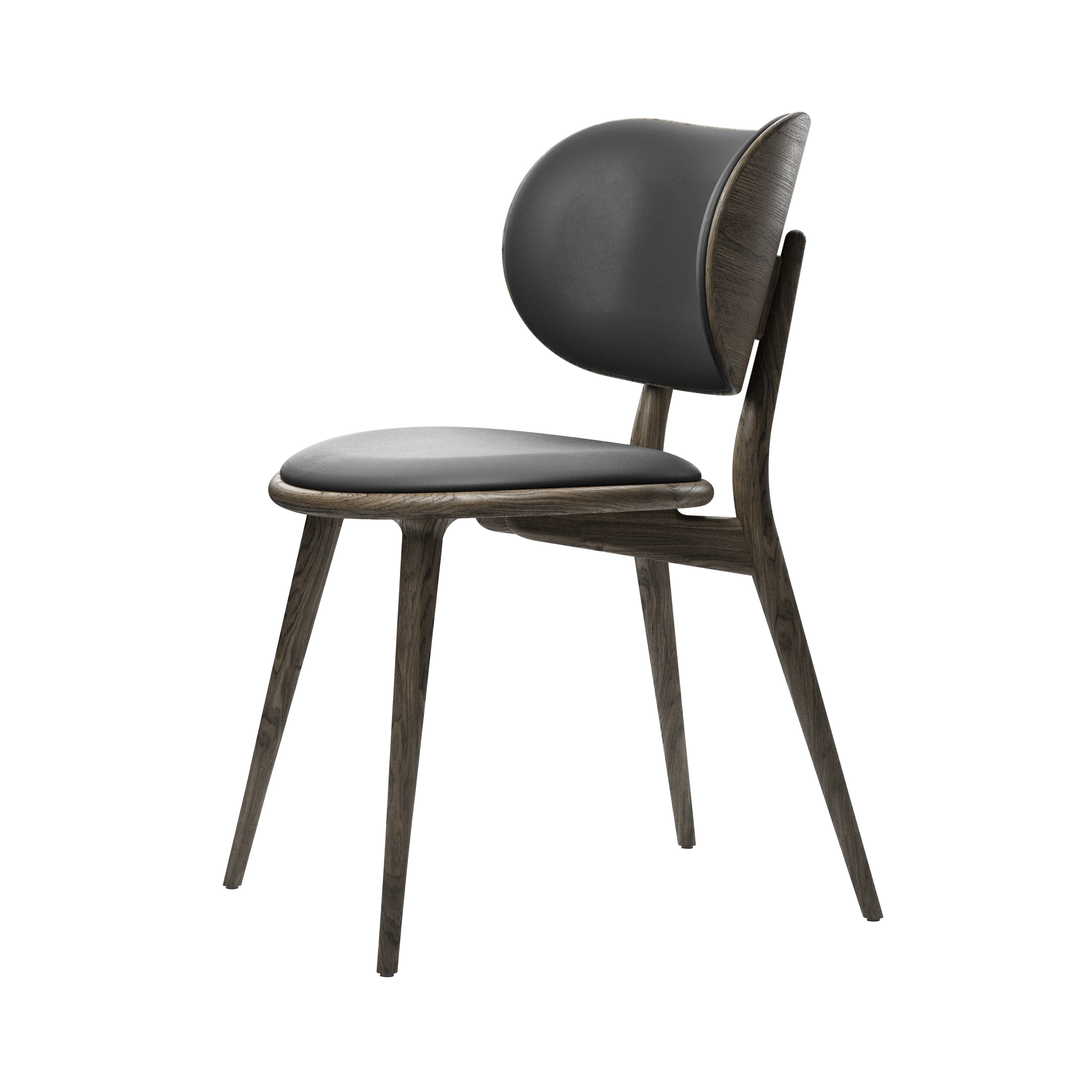 The Dining Chair: Sirka Grey Stained Oak + Black Leather