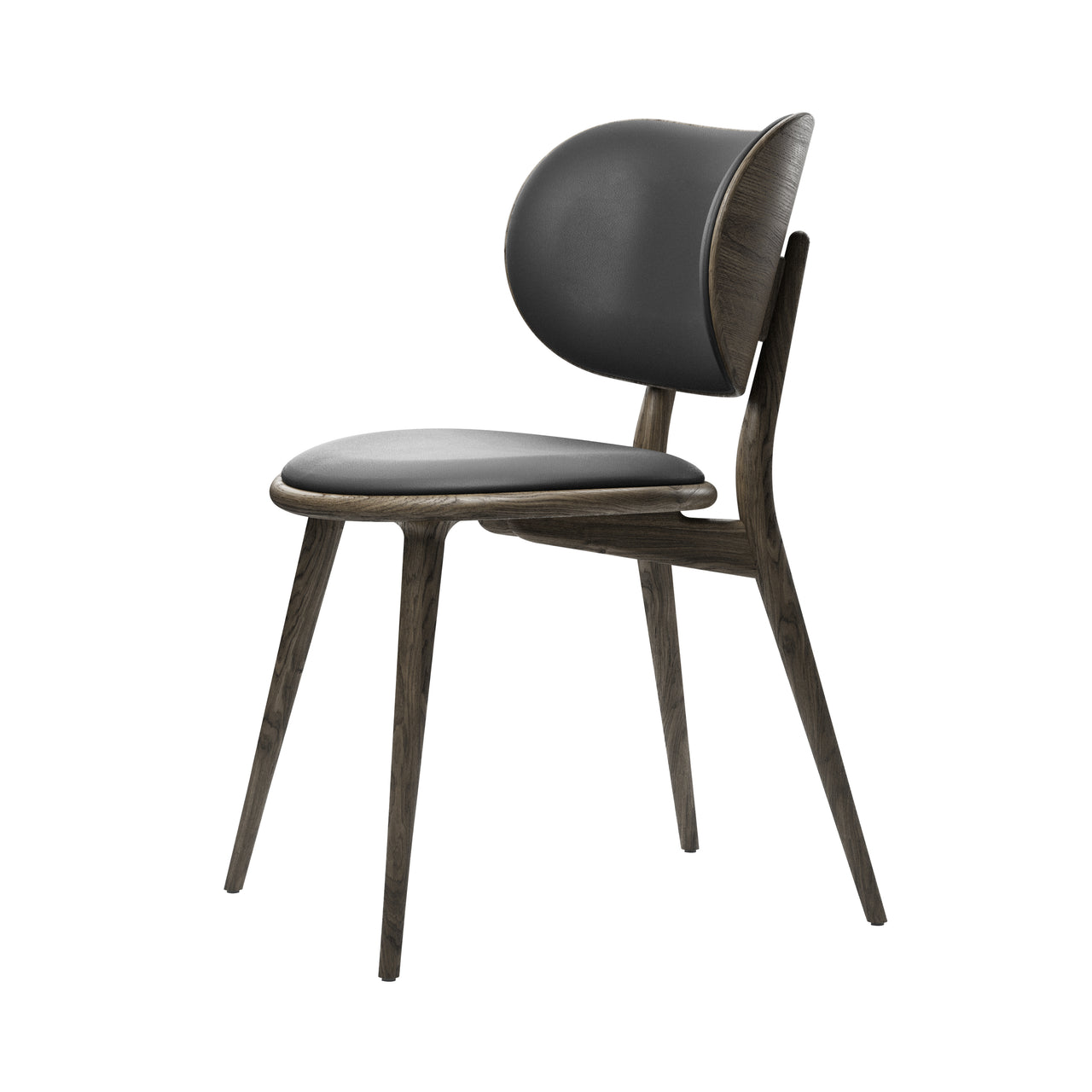 The Dining Chair: Sirka Grey Stained Oak + Black Leather