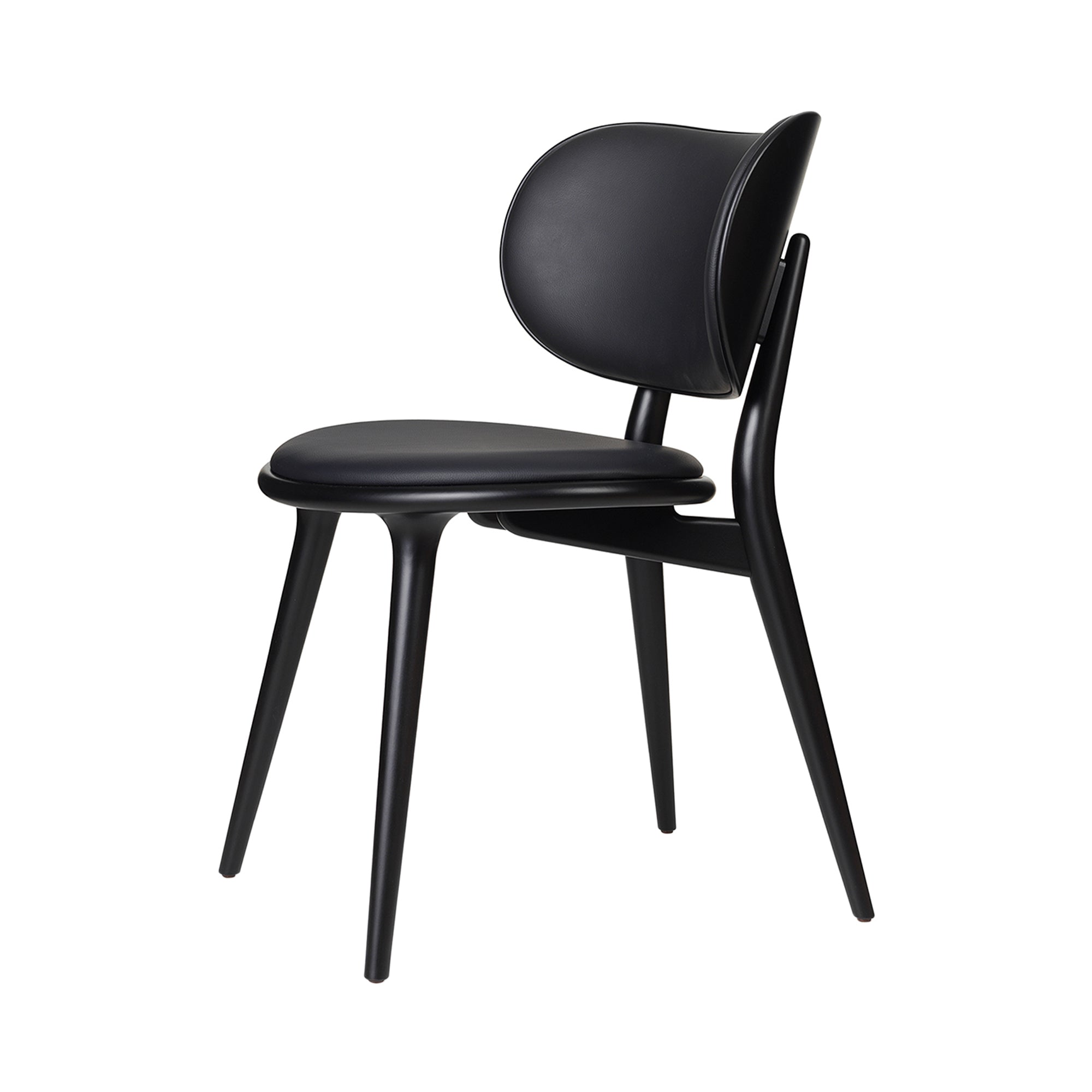 The Dining Chair: Black Stained Beech + Black Leather