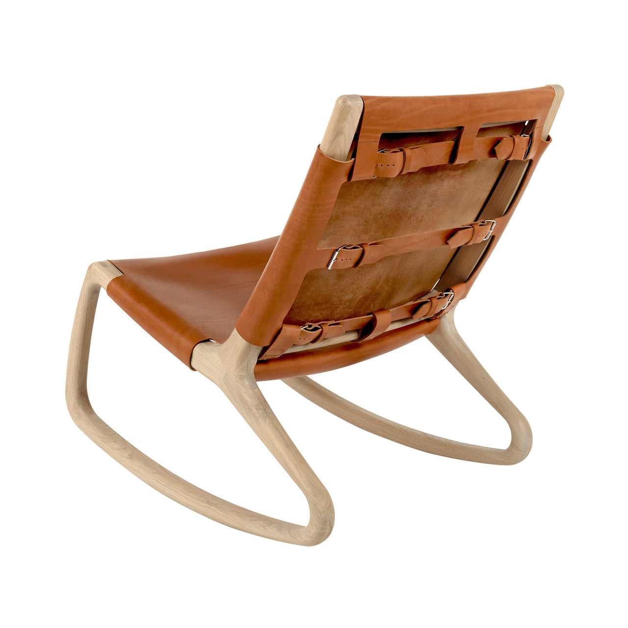 Rocker Chair: Matt Lacquered Oak + Harness Whiskey Leather