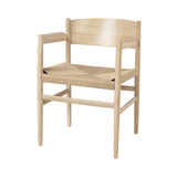 Nestor Chair: Matt Lacquered Oak + With Armrest