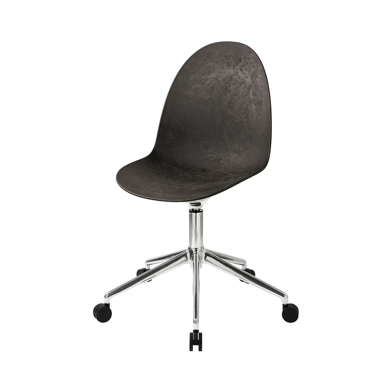 Eternity Swivel Chair with Castor: Coffee Waste Black + Polished Aluminum
