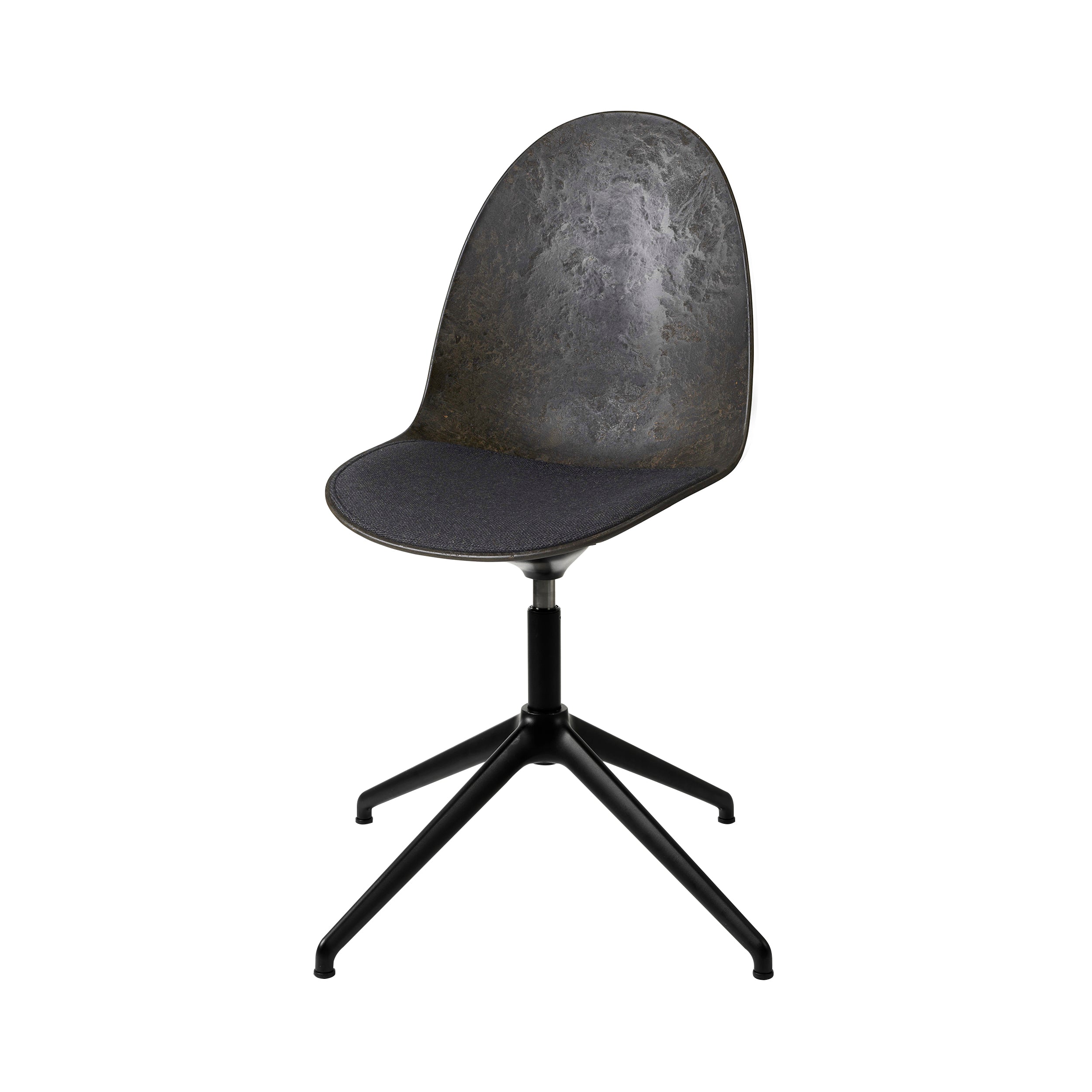 Eternity Swivel Chair: Seat Upholstered + Coffee Waste Black + Black