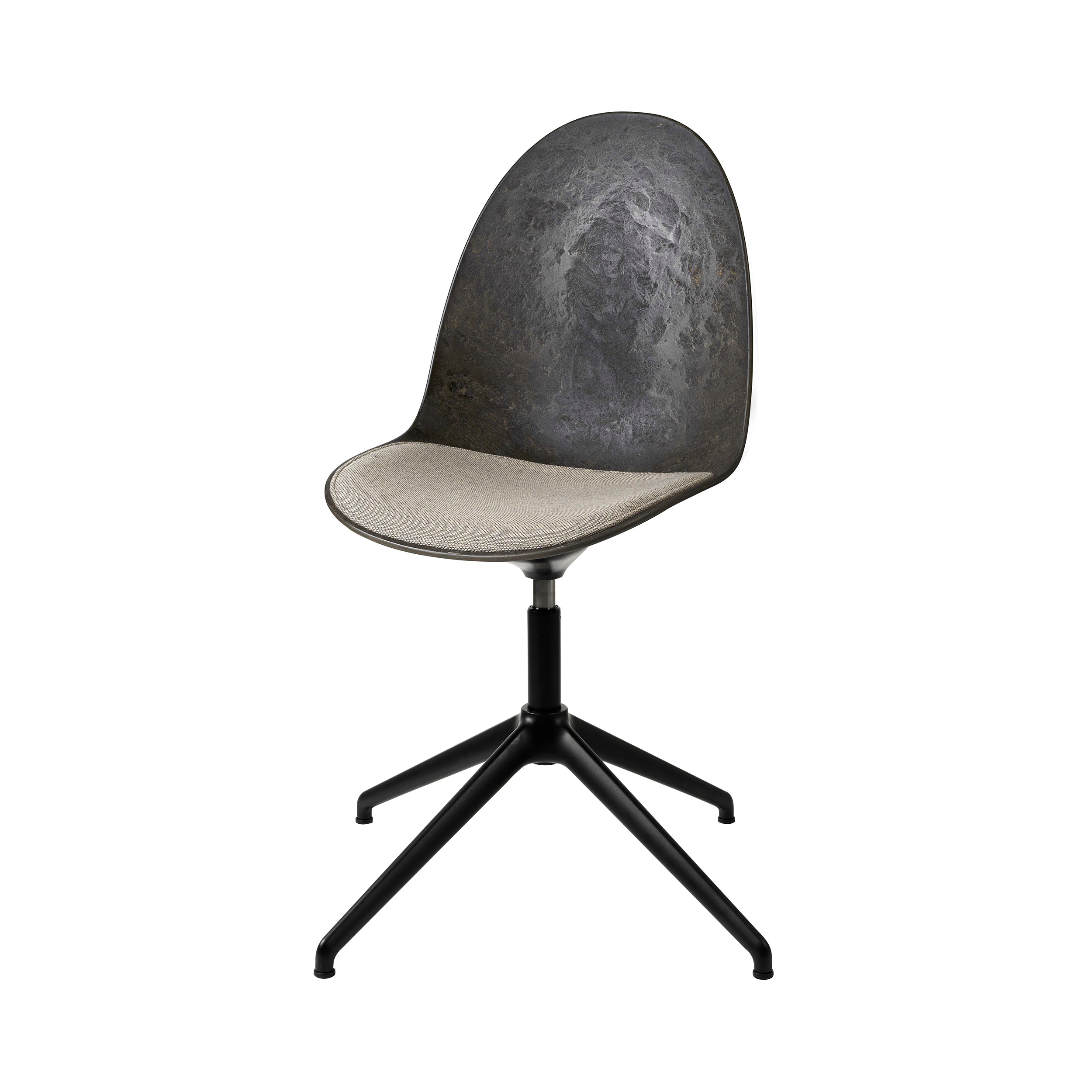 Eternity Swivel Chair: Seat Upholstered + Coffee Waste Black + Black