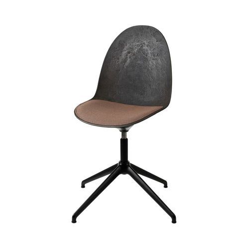 Eternity Swivel Chair: Seat Upholstered + Coffee Waste Black + Black