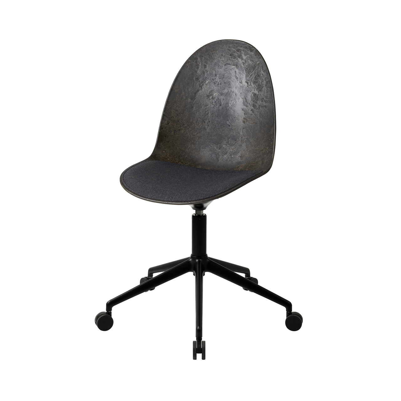 Eternity Swivel Chair with Castor: Seat Upholstered + Coffee Waste Black + Black