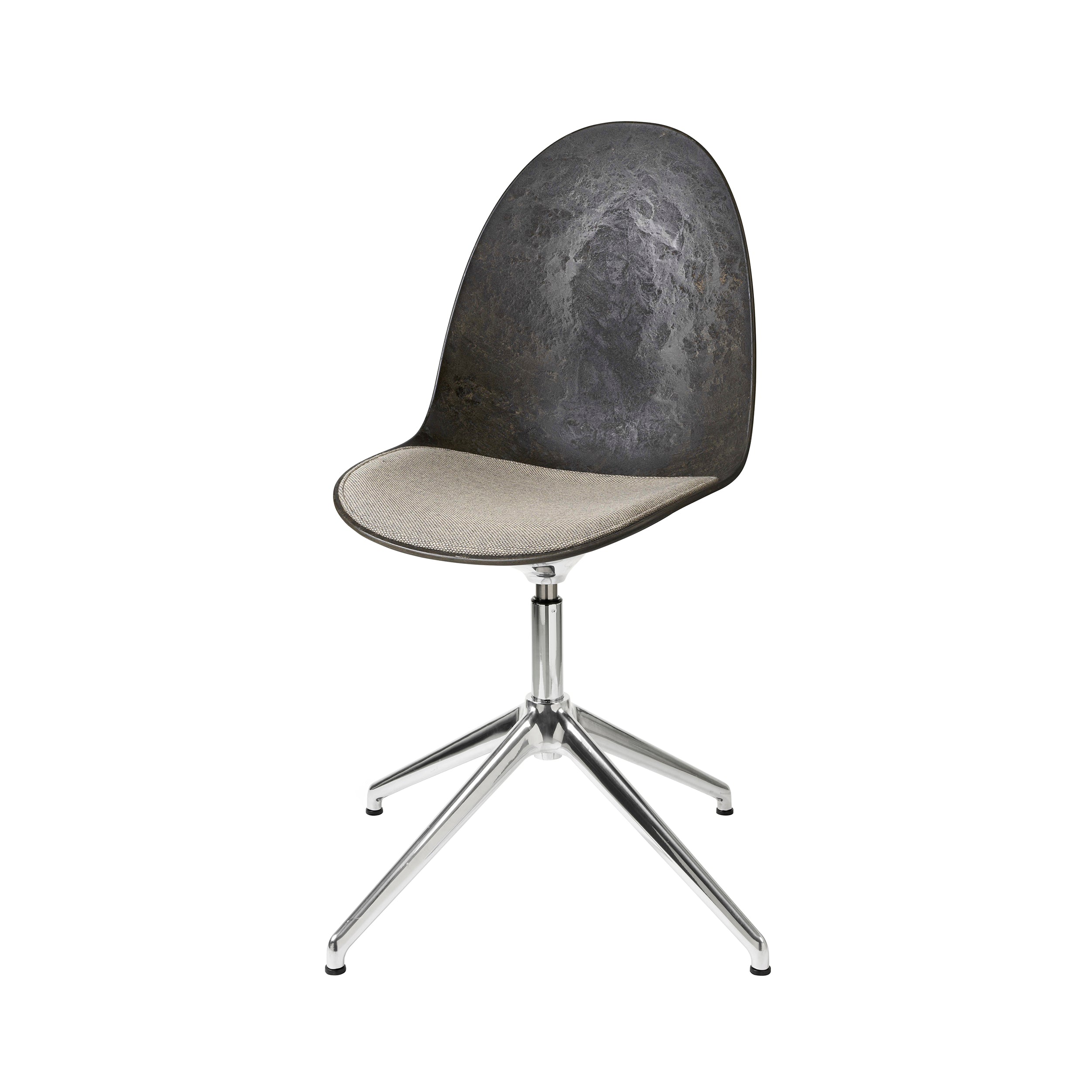 Eternity Swivel Chair: Seat Upholstered + Coffee Waste Black + Polished Aluminum