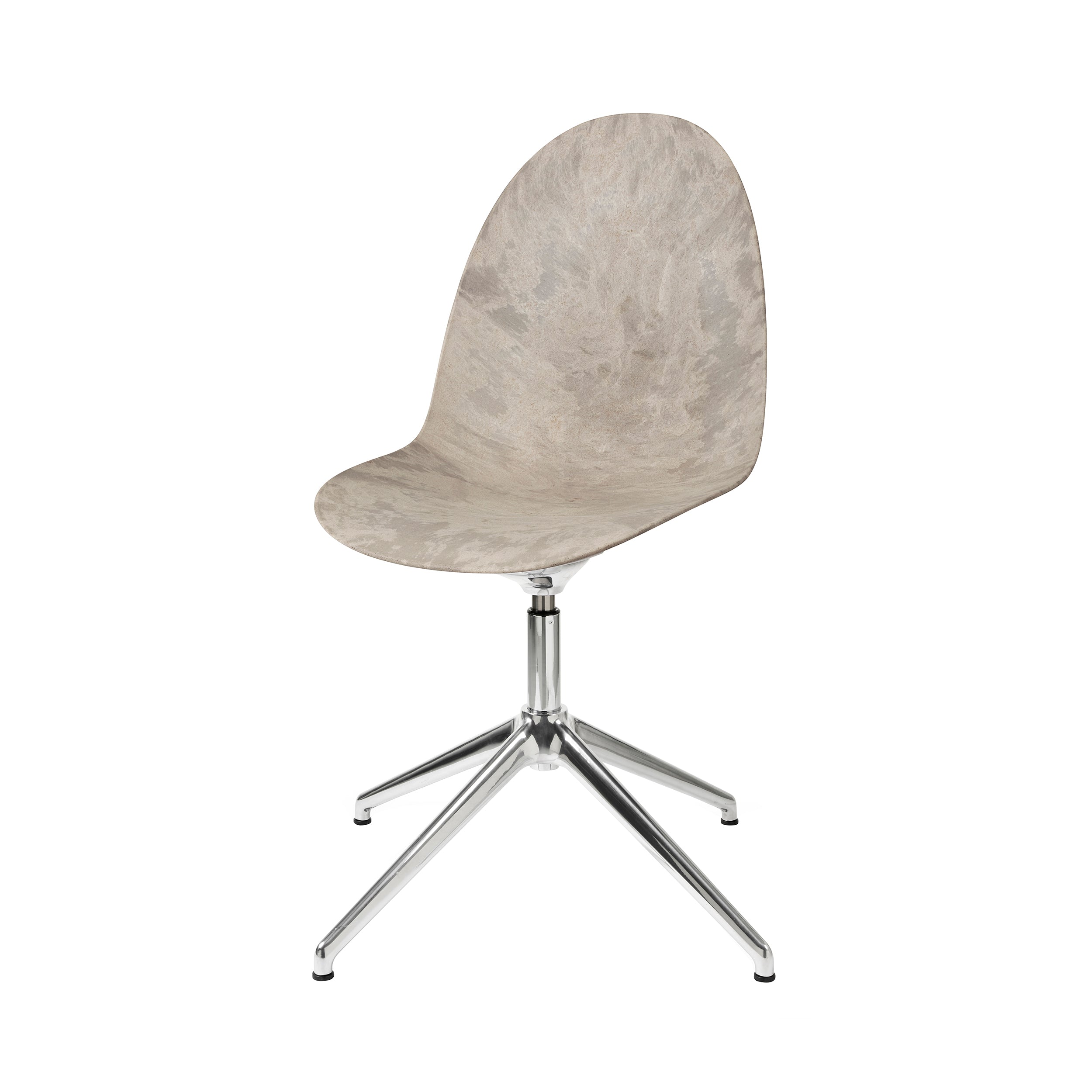 Eternity Swivel Chair: Wood Waste Grey + Polished Aluminum