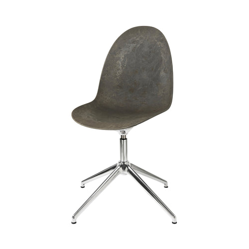 Eternity Swivel Chair: Coffee Waste Dark + Polished Aluminum