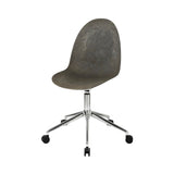 Eternity Swivel Chair with Castor: Coffee Waste Dark + Polished Aluminum